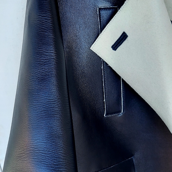 Marni Double Breasted Black Lamb Leather Jacket Size 40 - Picture 3 of 13